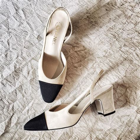 two tone slingback chanel|chanel style slingback flats.